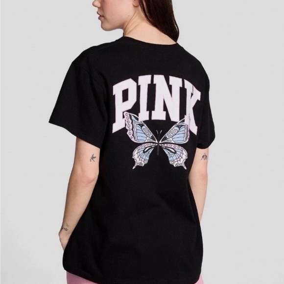 PINK Victoria's Secret Black Tee - Picture 1 of 6